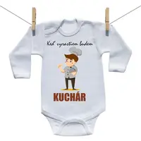 Boodyy Body s dlhým rukávom Keď vyrastiem budem kuchár 86 (12-18 mesiacov)