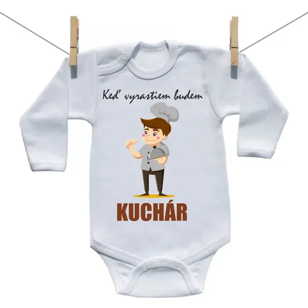 Boodyy Body s dlhým rukávom Keď vyrastiem budem kuchár 86 (12-18 mesiacov)