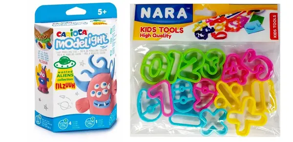 MOVEO Formičky čísla 15 ks-MOVEO + Modelovacia sada Carioca morské zvieratá-CARIOCA