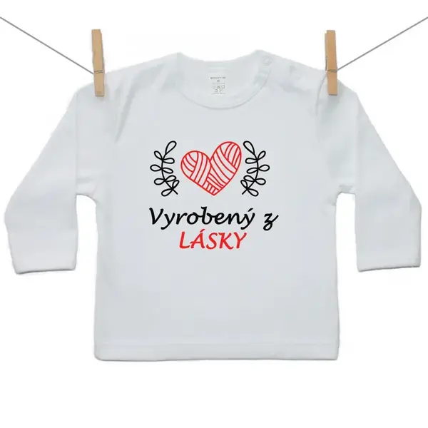 Boodyy Tričko s dlhým rukávom Vyrobený z lásky 92 (18-24 mesiacov)