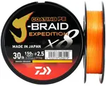 Daiwa splétaná šňůra j-braid expedition x8e smash orange 300 m - 0,32 mm 31 kg