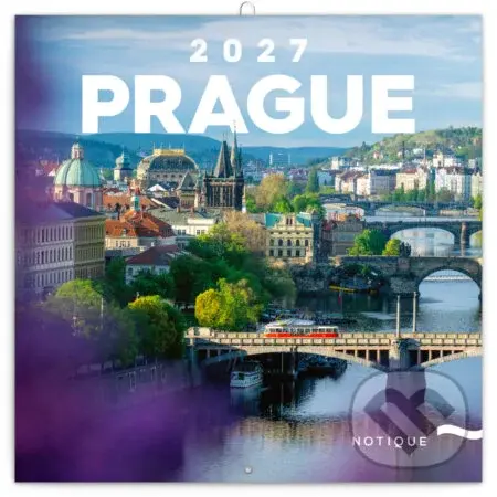 NOTIQUE Poznámkový kalendár Praha 2027, 30 x 30 cm