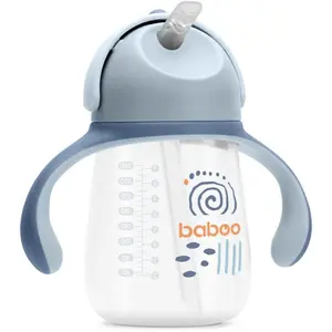 Baboo Cup with Silicone Straw hrnček s rúrkou Blue Haze 9m+ 260 ml