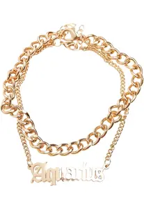 Zodiac nánožník s přívěskem zvěrokruhu - zlaté barvy