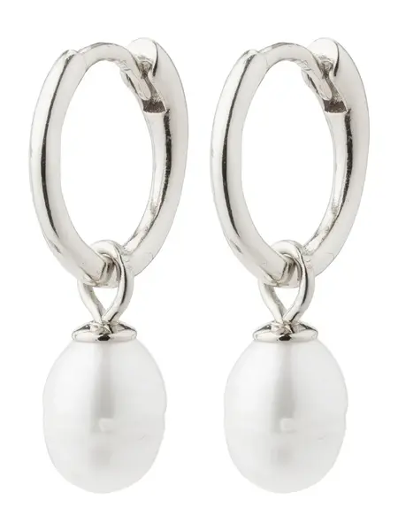 Pilgrim Náušnice 'BERTHE'  strieborná / perlovo biela