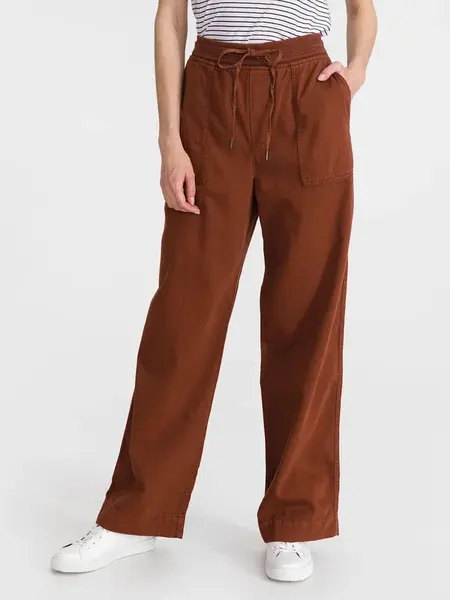 GAP Kalhoty rib combo pull-on wide leg - Dámské