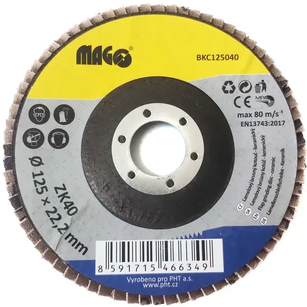 MAGG Lamelový brusný kotouč 125mm/80 - keramický Zrnitost: ZK40