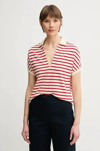 Polo tričko Tommy Hilfiger červená barva, WW0WW44512