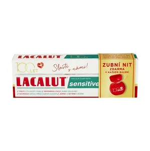 LACALUT Sensitive zubní pasta 75ml+dentální niť 100 let edice, poškozený obal