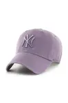 Bavlněná baseballová čepice 47 brand MLB New York Yankees fialová barva, B-RGW17GWS-II
