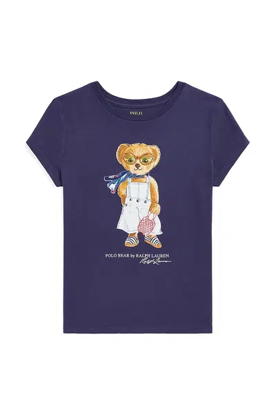 Dětské bavlněné tričko Polo Ralph Lauren tmavomodrá barva, 313965226001