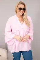 Kesi dámska viskózová plus-size blúzka s volánovými rukávmi