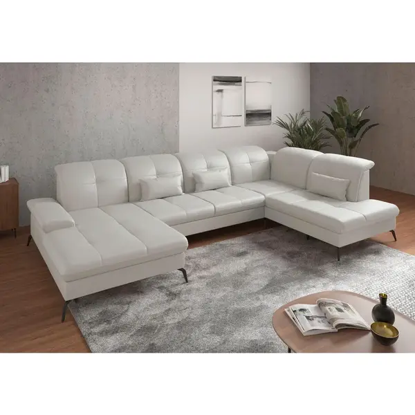 Sit & More SEDACÍ SOUPRAVA, kůže, bílá