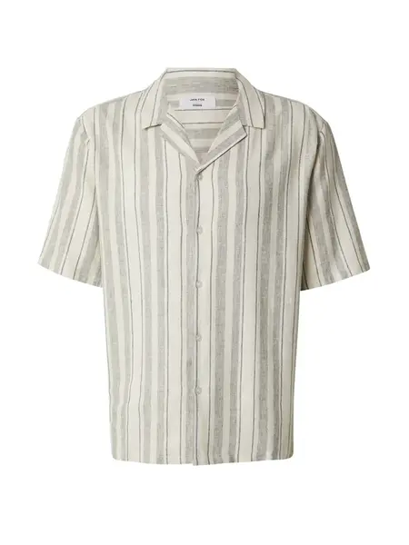 DAN FOX APPAREL Košeľa 'Martin'  tmavosivá / šedobiela