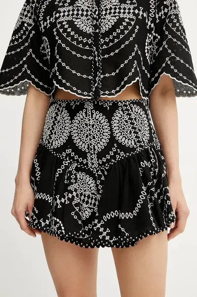 Sukně Charo Ruiz Ibiza Marli černá barva, mini, áčková, 254400