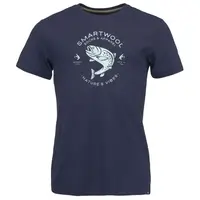 Smartwool TROUT FISHING GRAPHIC SS TEE SLIM FIT Pánske tričko, tmavo modrá, veľkosť