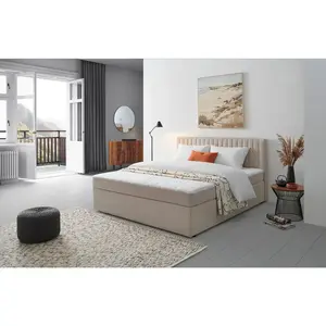 MID.YOU AMERICKÁ POSTEL, 160/200 cm, krémová