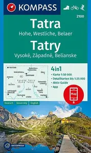 Tatra - Hohe, Westliche, Belaer (Tatry - Vysoké, Západné, Belianske) 1:50 000 / turistická mapa KOMPASS 2100 (poškozená)