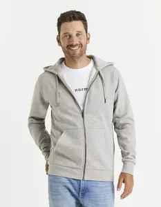 Svetlošedá basic mikina s kapucou Celio Vethree