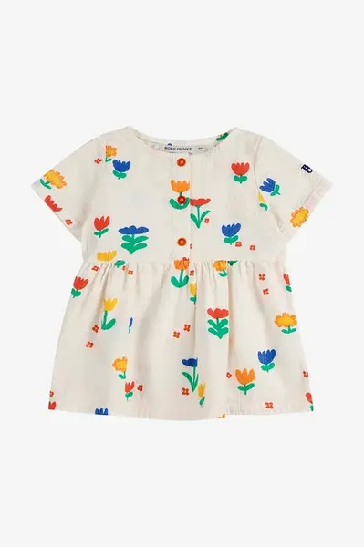 Dětské bavlněné šaty Bobo Choses Garden Party bílá barva, mini, 125AB082