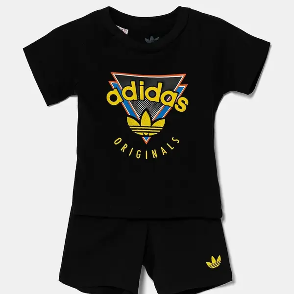 Dětská bavlněná souprava adidas Originals černá barva, JN4535