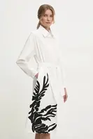 Bavlněné šaty Answear.LAB bílá barva, midi