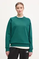 Bavlněná mikina The North Face Relaxed dámská, zelená barva, hladká, NF0A8C396GI1