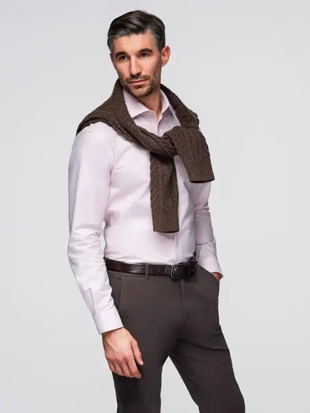 Ombre Cotton pastel men's oxford shirt - light pink