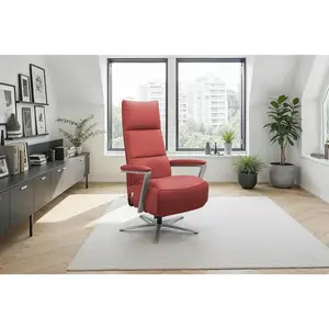 Sit & More RELAXAČNÍ KŘESLO, kůže, červená