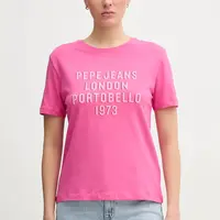Bavlněné tričko Pepe Jeans RUBY růžová barva, PL506027