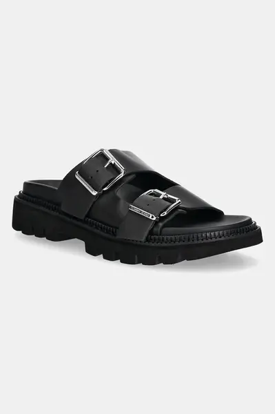 Kožené pantofle Tommy Jeans DOUBLE STRAP SANDAL