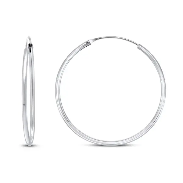 Brilio Silver Nadčasové stříbrné kruhové náušnice EA020 4 cm