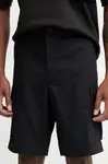 Bavlněné šortky Oakley pánské, černá barva, FOA406183
