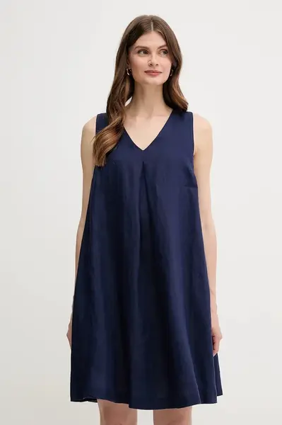 Lněné šaty United Colors of Benetton