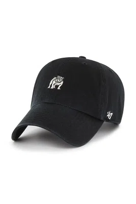 Bavlněná baseballová čepice 47 brand Dog Base Runner Icon černá barva, hladká, XX-BSRIC1411GWS-BKP