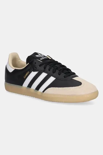 Dětské kožené tenisky adidas Originals SAMBA OG černá barva, JQ8555