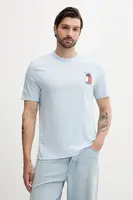 Bavlněné tričko Tommy Hilfiger pánské, modrá barva, s potiskem, MW0MW39354