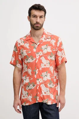 Košile Tommy Hilfiger pánská, oranžová barva, regular, MW0MW39448