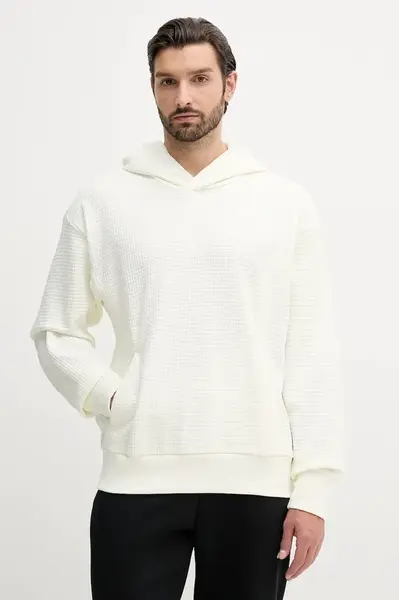 Bavlněná mikina adidas All SZN pánská, béžová barva, s kapucí, hladká, JL6558