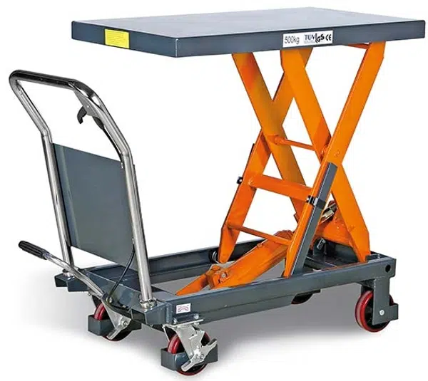 Unicraft Zvedací stůl nůžkový FHT 500, nosnost 500 kg, s hydraulickým systémem, pojízdný