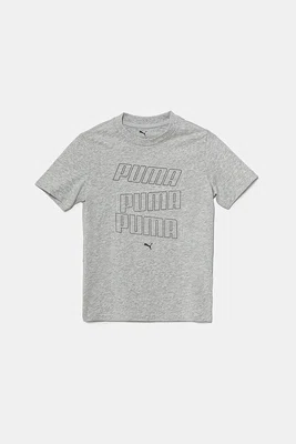 Dětské bavlněné tričko Puma ESS LOGO LAB HOG Tee šedá barva, s potiskem, 685788