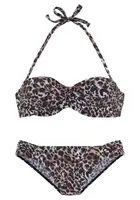 LASCANA Bikiny  hnedá / čierna / prírodná biela