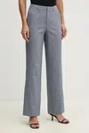 Kalhoty s příměsí lnu OUI modrá barva, high waist, 91740