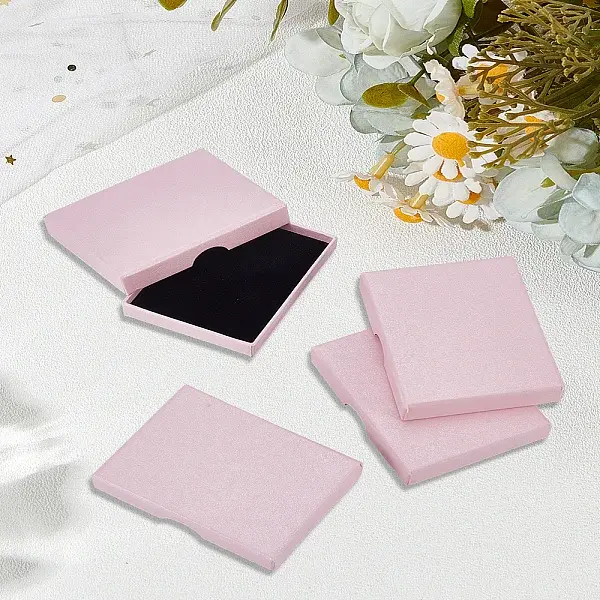4Pcs Rectangle Cardboard Paper Jewelry Set Boxes