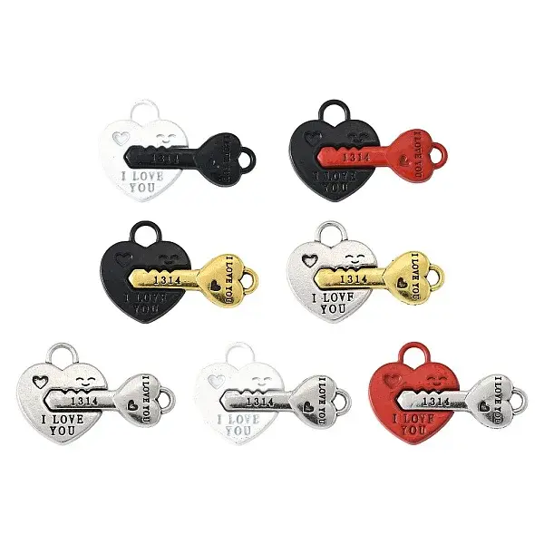 10 Sets Spray Painted Alloy Split Pendants