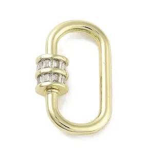 Brass Micro Pave Cubic Zirconia Keychain Rings