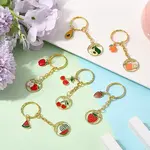 6Pcs 6 Styles Alloy Enamel Keychain