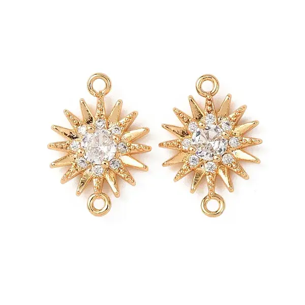 Brass Pave Cubic Zirconia Links