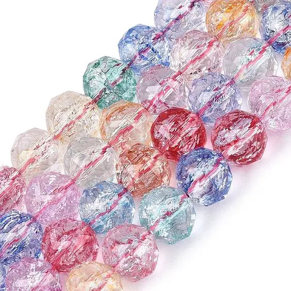 Crackle Transparent Glass Beads Strands