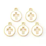 Light Gold Plated Alloy Enamel Pendants